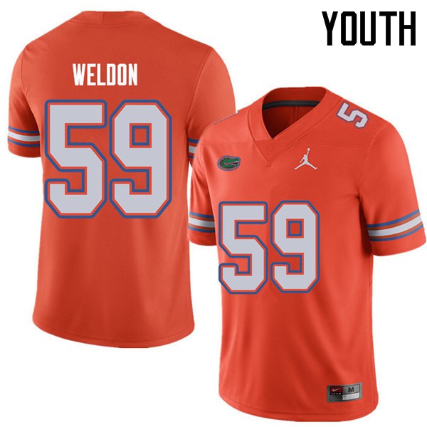 Jordan Brand Youth #59 Danny Weldon Florida Gators College Football Jerseys Orange